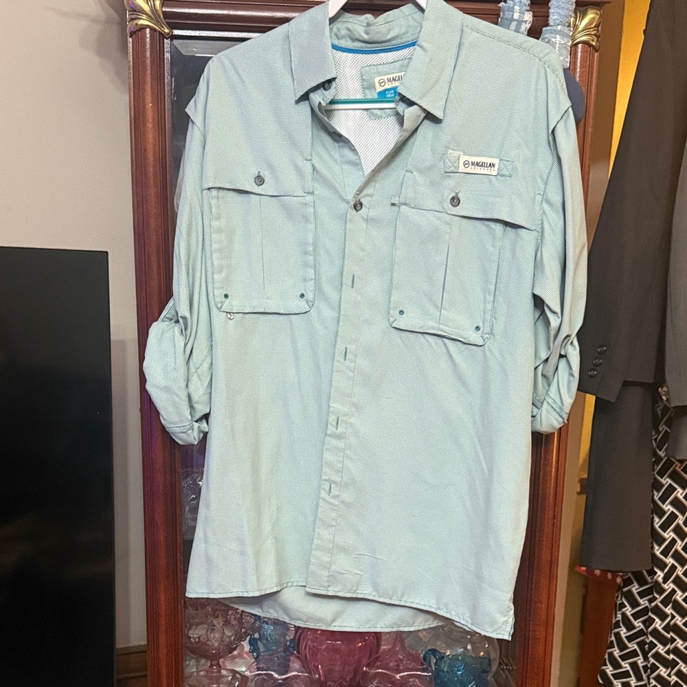 Magellan Outdoors Men's Light Green Shirt Jacket